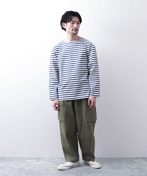 NOLLEY'S goodman（ノーリーズグッドマン）の「【WORK ABOUT/ワークアバウト】BRETAGNE バスクシャツ バスクボーダー ロンT（Tシャツ/カットソー・メンズ・ブラック系その他3/ブルー系その他3/グリーン系その他3・LARGE/MEDIUM）」の6枚目の写真