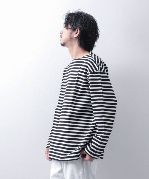 NOLLEY'S goodman（ノーリーズグッドマン）の「【WORK ABOUT/ワークアバウト】BRETAGNE バスクシャツ バスクボーダー ロンT（Tシャツ/カットソー・メンズ・ブラック系その他3/ブルー系その他3/グリーン系その他3・LARGE/MEDIUM）」の11枚目の写真