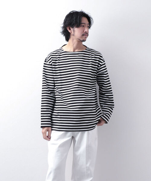 NOLLEY'S goodman（ノーリーズグッドマン）の「【WORK ABOUT/ワークアバウト】BRETAGNE バスクシャツ バスクボーダー ロンT（Tシャツ/カットソー・メンズ・ブラック系その他3/ブルー系その他3/グリーン系その他3・LARGE/MEDIUM）」の12枚目の写真