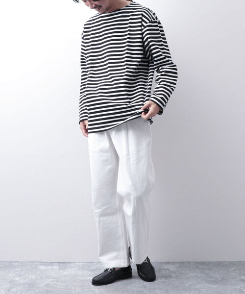 NOLLEY'S goodman（ノーリーズグッドマン）の「【WORK ABOUT/ワークアバウト】BRETAGNE バスクシャツ バスクボーダー ロンT（Tシャツ/カットソー・メンズ・ブラック系その他3/ブルー系その他3/グリーン系その他3・LARGE/MEDIUM）」の13枚目の写真