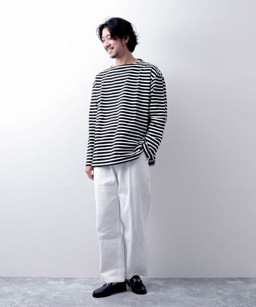 NOLLEY'S goodman（ノーリーズグッドマン）の「【WORK ABOUT/ワークアバウト】BRETAGNE バスクシャツ バスクボーダー ロンT（Tシャツ/カットソー・メンズ・ブラック系その他3/ブルー系その他3/グリーン系その他3・LARGE/MEDIUM）」の14枚目の写真