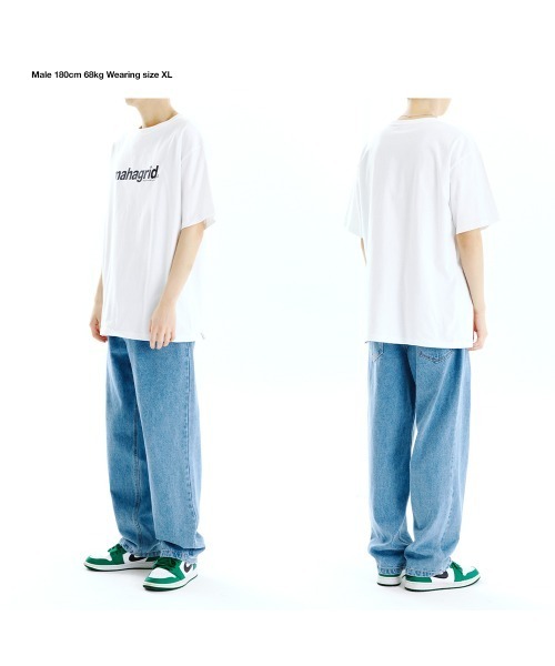 MAHAGRID（マハグリッド）の「【mahagrid】BASIC LOGO TEE / マハグリッド ベーシック ロゴ Tシャツ（Tシャツ/カットソー・メンズ・ホワイト/チャコールグレー/ブラック/パープル/グリーン/オートミール・SMALL/MEDIUM/LARGE/X-LARGE）」の9枚目の写真