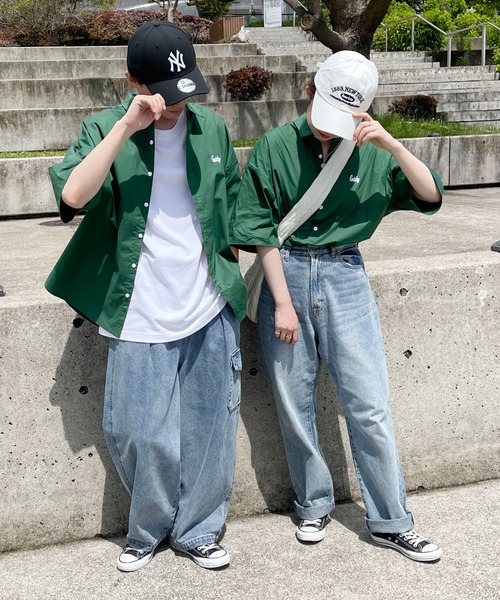 PairPair（ペアペア）の「刺繍入りレギュラーカラーシャツ(ユニセックス)（シャツ/ブラウス・メンズ・グレイッシュブルー/グリーン/イエロー/オフホワイト・MEDIUM/LARGE）」の17枚目の写真