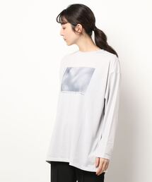 Samansa Mos2 blue | フォトプリント長袖Tシャツ(Tシャツ/カットソー)