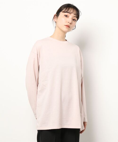 Samansa Mos2 blue（サマンサモスモスブルー）の「フォトプリント長袖Tシャツ（Tシャツ/カットソー・レディース・オフホワイト/サックスブルー/ピンク/ライトベージュ/チャコール・ﾌﾘ-）」の5枚目の写真