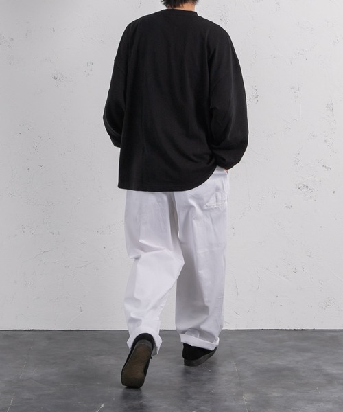 kutir（クティール）の「ルーズシルエット無地ポケットロンT（Tシャツ/カットソー・メンズ・ホワイト/ブラック/イエロー/グリーン・MEDIUM/LARGE）」の13枚目の写真