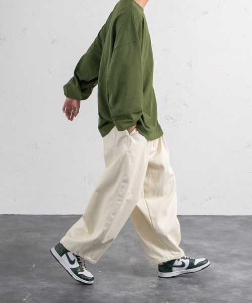 kutir（クティール）の「ルーズシルエット無地ポケットロンT（Tシャツ/カットソー・メンズ・ホワイト/ブラック/イエロー/グリーン・MEDIUM/LARGE）」の20枚目の写真