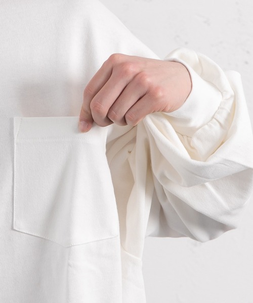 kutir（クティール）の「ルーズシルエット無地ポケットロンT（Tシャツ/カットソー・メンズ・ホワイト/ブラック/イエロー/グリーン・MEDIUM/LARGE）」の9枚目の写真