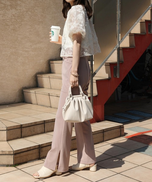 one after another NICE CLAUP（ワンアフターアナザーナイスクラップ）の「インナーセットフラワー刺繍ブラウス（シャツ/ブラウス・レディース・オフホワイト/アイボリー/ブルーパープル・FREE）」の15枚目の写真