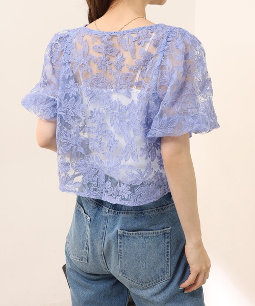 one after another NICE CLAUP（ワンアフターアナザーナイスクラップ）の「インナーセットフラワー刺繍ブラウス（シャツ/ブラウス・レディース・オフホワイト/アイボリー/ブルーパープル・FREE）」の21枚目の写真