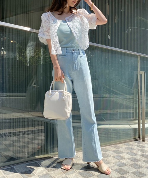 one after another NICE CLAUP（ワンアフターアナザーナイスクラップ）の「インナーセットフラワー刺繍ブラウス（シャツ/ブラウス・レディース・オフホワイト/アイボリー/ブルーパープル・FREE）」の7枚目の写真