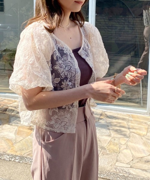 one after another NICE CLAUP（ワンアフターアナザーナイスクラップ）の「インナーセットフラワー刺繍ブラウス（シャツ/ブラウス・レディース・オフホワイト/アイボリー/ブルーパープル・FREE）」の19枚目の写真