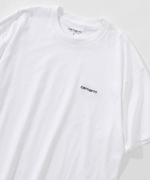 Carhartt WIP(カーハートダブリューアイピー)の「【Carhartt/カーハート】 ワンポイント ブランドネームロゴ刺繍 半袖Tシャツ/CH SCRIPT EMB T(Tシャツ/カットソー・レディース・ホワイト/ブラック/ダークグリーン/サックスブルー/グレイッシュベージュ・M/L/XL)」の2枚目の写真