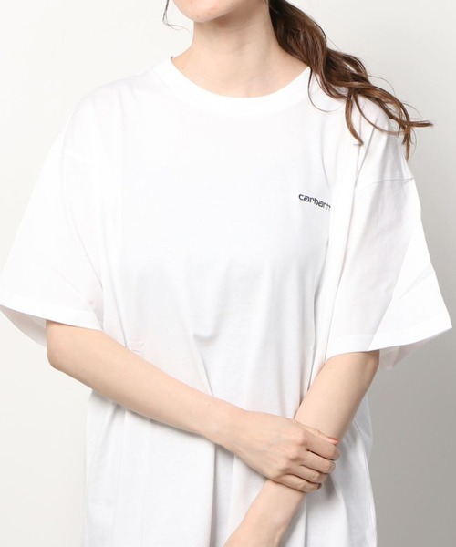 Carhartt WIP(カーハートダブリューアイピー)の「【Carhartt/カーハート】 ワンポイント ブランドネームロゴ刺繍 半袖Tシャツ/CH SCRIPT EMB T(Tシャツ/カットソー・レディース・ホワイト/ブラック/ダークグリーン/サックスブルー/グレイッシュベージュ・M/L/XL)」の14枚目の写真