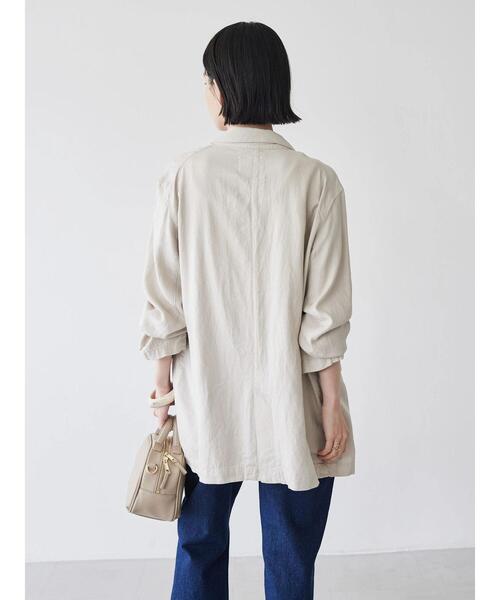 AMERICAN HOLIC（アメリカンホリック）の「リネンブレンドジャケット（テーラードジャケット・レディース・ライトベージュ/ブラウン・L/M）」の10枚目の写真