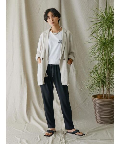 AMERICAN HOLIC（アメリカンホリック）の「リネンブレンドジャケット（テーラードジャケット・レディース・ライトベージュ/ブラウン・L/M）」の20枚目の写真