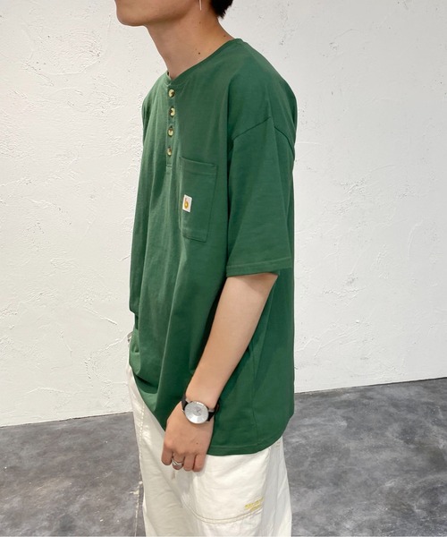 PairPair(ペアペア)の「ワッペン付きヘンリーネックTシャツ(ユニセックス)(Tシャツ/カットソー・メンズ・オフホワイト/グリーン/ボルドー/スミクロ/ブルー系・MEDIUM/LARGE)」の21枚目の写真