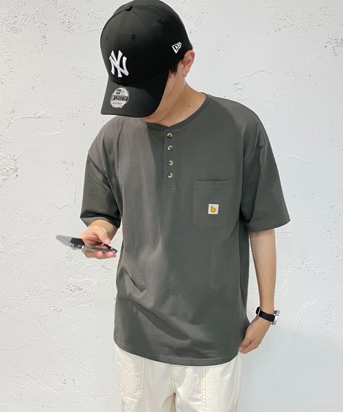 PairPair(ペアペア)の「ワッペン付きヘンリーネックTシャツ(ユニセックス)(Tシャツ/カットソー・メンズ・オフホワイト/グリーン/ボルドー/スミクロ/ブルー系・MEDIUM/LARGE)」の12枚目の写真