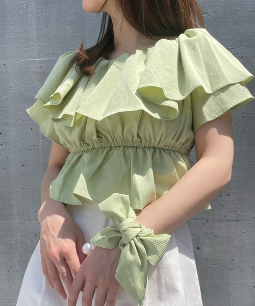 セール Voyage Titty Co シュシュ付き2wayトップス シャツ ブラウス Voyage Titty Co Petit ボヤージュ ティティアンドコープチ のファッション通販 Zozotown