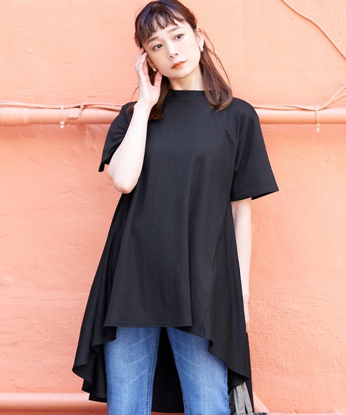 coca(coca)(コカ)の「接触冷感カットソーチュニック(チュニック・レディース・ホワイト/ブラック/カーキ/オレンジ・M/L)」の3枚目の写真