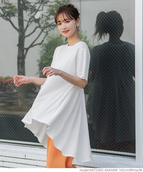 coca(coca)(コカ)の「接触冷感カットソーチュニック(チュニック・レディース・ホワイト/ブラック/カーキ/オレンジ・M/L)」の11枚目の写真