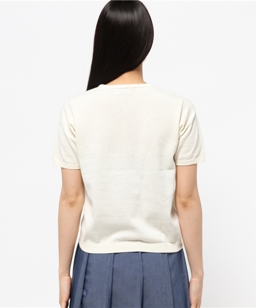 koe（コエ）の「コットン半袖ポケットツキプルオーバー（ニット/セーター・レディース・ブラック/LT.Gray/イエロー/ライトブルー/アイボリー・SMALL/LARGE/MEDIUM）」の8枚目の写真