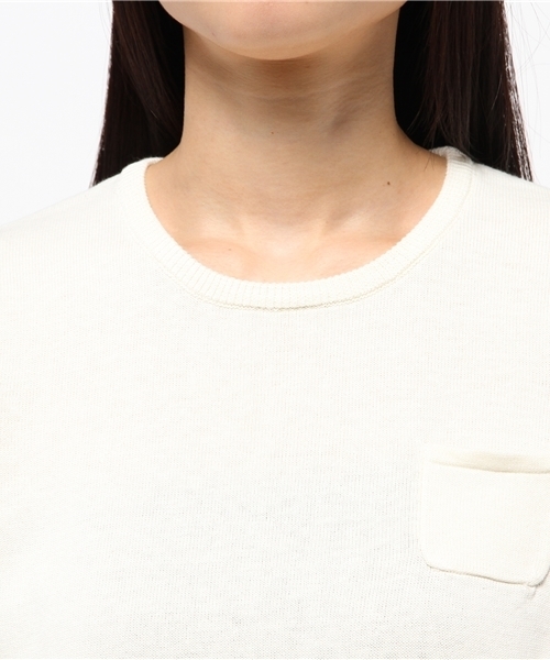 koe（コエ）の「コットン半袖ポケットツキプルオーバー（ニット/セーター・レディース・ブラック/LT.Gray/イエロー/ライトブルー/アイボリー・SMALL/LARGE/MEDIUM）」の10枚目の写真