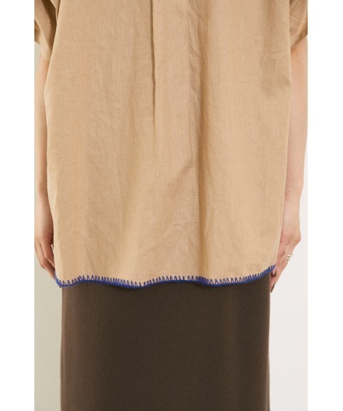 BLACK BY MOUSSY(ブラックバイマウジー)の「stitch open collar shirt(ステッチオープンカラーシャツ)(シャツ/ブラウス・レディース・ライトブルー/ベージュ・FREE)」の11枚目の写真