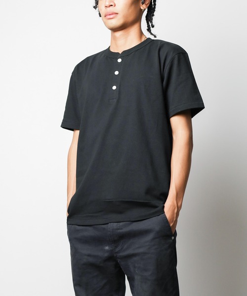 NO WAY(ノーウェイ)の「オープンエンド マックスウェイト ヘンリーネックTシャツ【W】【it】【FE】(Tシャツ/カットソー・メンズ・ホワイト/ブラック/インディゴブルー/アーミー/ナチュラル/スミクロ・X-LARGE/MEDIUM/LARGE)」の7枚目の写真
