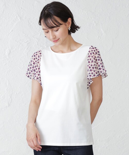 EPOCA THE SHOP(エポカザショップ)の「ハートスリーブカットソー(Tシャツ/カットソー・レディース・ブラック/ベージュ・38)」の1枚目の写真