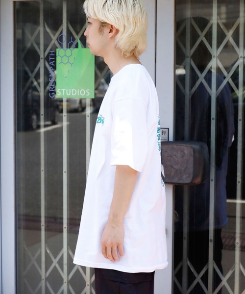 【ストリート】STUSSY クルーネック バックプリント Tシャツ STUSSY(ステューシー) / Tシャツ/S/コットン/ブラック/プリント
