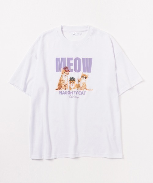 Mac-House(マックハウス)の「アニマルラクガキプリントTシャツ 半袖(Tシャツ/カットソー・メンズ・ホワイト/パープル/ブラック・L/M)」の1枚目の写真