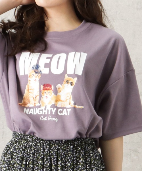 Mac-House(マックハウス)の「アニマルラクガキプリントTシャツ 半袖(Tシャツ/カットソー・メンズ・ホワイト/パープル/ブラック・L/M)」の9枚目の写真