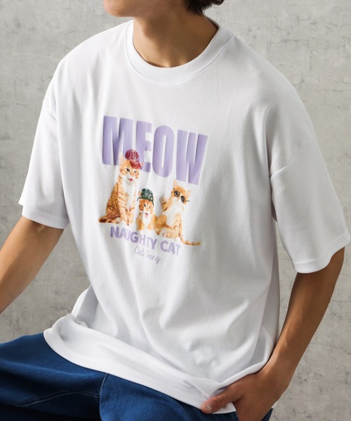 Mac-House(マックハウス)の「アニマルラクガキプリントTシャツ 半袖(Tシャツ/カットソー・メンズ・ホワイト/パープル/ブラック・L/M)」の8枚目の写真