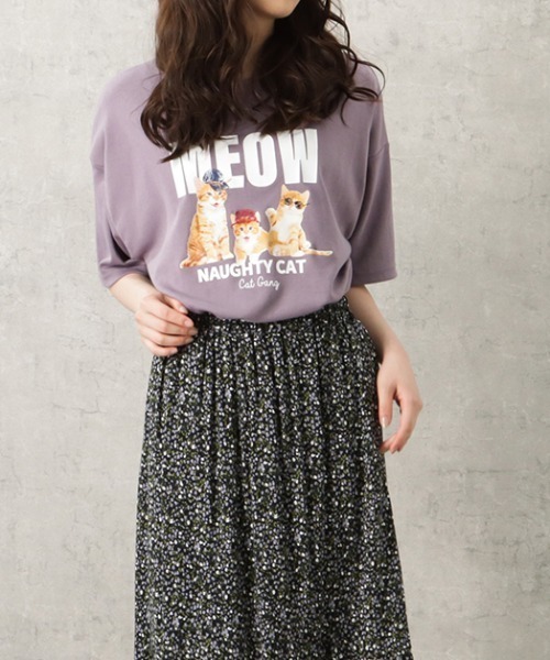 Mac-House(マックハウス)の「アニマルラクガキプリントTシャツ 半袖(Tシャツ/カットソー・メンズ・ホワイト/パープル/ブラック・L/M)」の6枚目の写真