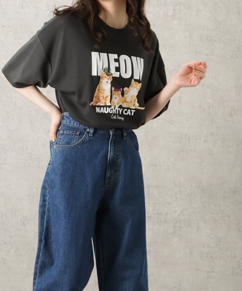 Mac-House(マックハウス)の「アニマルラクガキプリントTシャツ 半袖(Tシャツ/カットソー・メンズ・ホワイト/パープル/ブラック・L/M)」の7枚目の写真