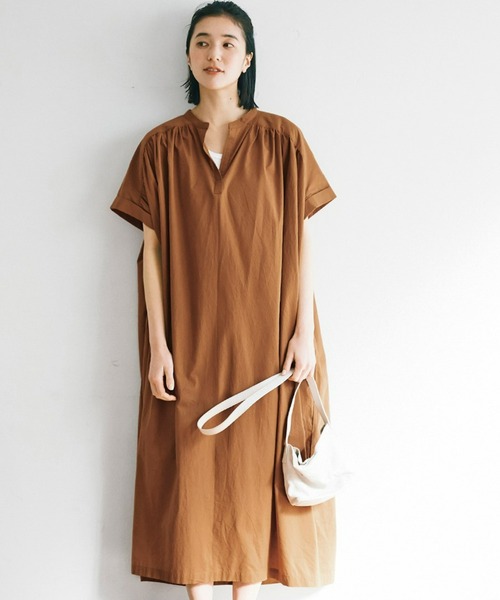 avecmoi(アヴェクモワ)の「【佐藤かなさんプロデュース】 アヴェクモワ ギャザーワンピース〈キャメル〉(ワンピース・レディース・キャメル・MEDIUM/LARGE/X-LARGE/SMALL)」の1枚目の写真