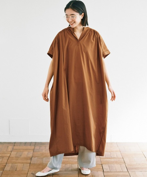 avecmoi(アヴェクモワ)の「【佐藤かなさんプロデュース】 アヴェクモワ ギャザーワンピース〈キャメル〉(ワンピース・レディース・キャメル・MEDIUM/LARGE/X-LARGE/SMALL)」の5枚目の写真