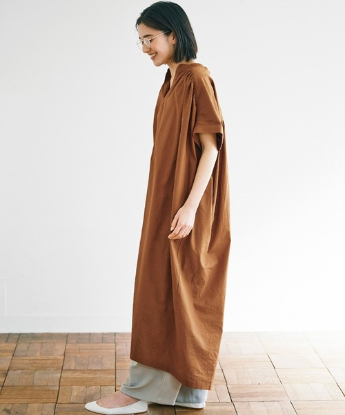 avecmoi(アヴェクモワ)の「【佐藤かなさんプロデュース】 アヴェクモワ ギャザーワンピース〈キャメル〉(ワンピース・レディース・キャメル・MEDIUM/LARGE/X-LARGE/SMALL)」の7枚目の写真