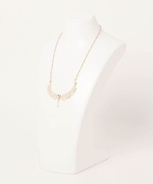 Cupid Heart（キューピッドハート）の「【Cupid Heart】結婚式アクセサリー　パールビジューネックレス（ネックレス・レディース・ベージュ・MEDIUM）」の6枚目の写真