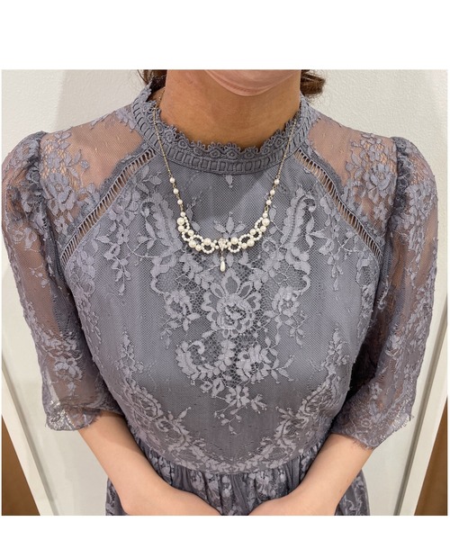 Cupid Heart（キューピッドハート）の「【Cupid Heart】結婚式アクセサリー　パールビジューネックレス（ネックレス・レディース・ベージュ・MEDIUM）」の4枚目の写真