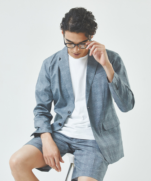 ABAHOUSE GRAY（アバハウスグレイ）の「【セットアップ対応/MASCHILE】AIR HOLE ジャケット（テーラードジャケット・メンズ・ライトグレー/ネイビー/グレー/ブルー・46/48/50/44）」の2枚目の写真