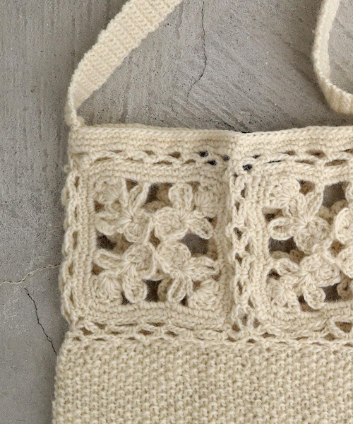 chambre de charme（シャンブルドゥシャーム）の「cdc ネパールハンドニット ポシェット（ショルダーバッグ・レディース・ホワイト・FREE）」の17枚目の写真