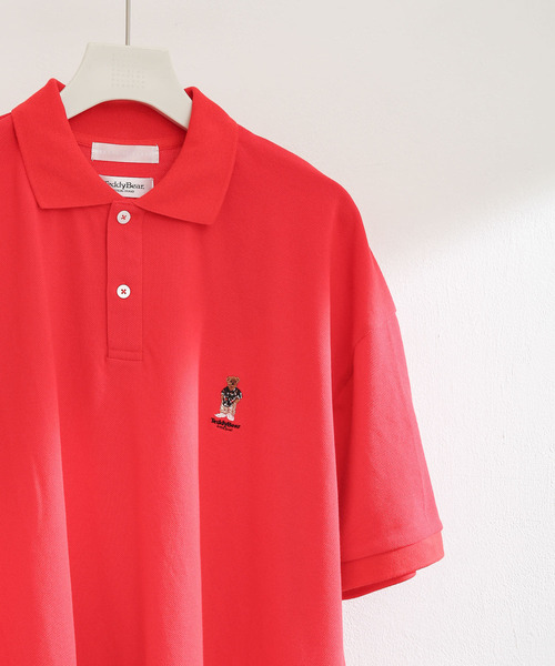SENSE OF PLACE by URBAN RESEARCH(センスオブプレイスバイアーバンリサーチ)の「『別注』TeddyBear×SENSE OF PLACE テディベアカノコポロシャツ(ポロシャツ・メンズ・グリーン/ネイビー/レッド・MEDIUM/LARGE)」の1枚目の写真