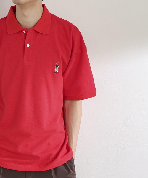SENSE OF PLACE by URBAN RESEARCH(センスオブプレイスバイアーバンリサーチ)の「『別注』TeddyBear×SENSE OF PLACE テディベアカノコポロシャツ(ポロシャツ・メンズ・グリーン/ネイビー/レッド・MEDIUM/LARGE)」の6枚目の写真
