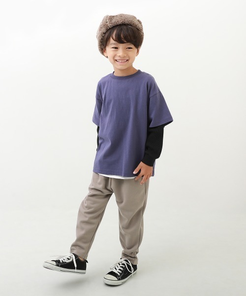 devirock（デビロック）の「ゆったり スウェットタックパンツ（スウェットパンツ・キッズ・ブラック/モカ/グレー系その他/ヘザーチャコール・110cm/100cm/120cm/130cm/140cm/150cm/160cm）」の6枚目の写真