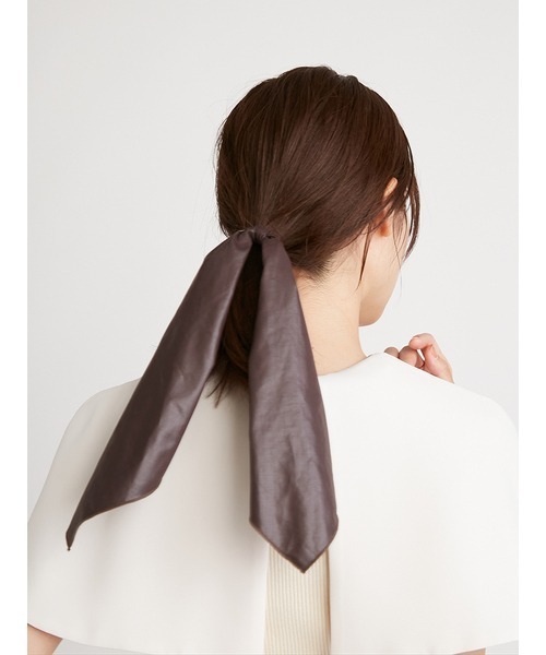 SNIDEL(スナイデル)の「バリエリボンゴム(ヘアゴム・レディース・ダークブラウン/ベージュ系その他/チェック・FREE)」の6枚目の写真