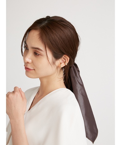 SNIDEL(スナイデル)の「バリエリボンゴム(ヘアゴム・レディース・ダークブラウン/ベージュ系その他/チェック・FREE)」の4枚目の写真