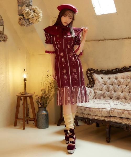 Swankiss（スワンキス）の「TS Dry rose MO/P（ワンピース・レディース・ブラック/ベージュ/ボルドー・FREE）」の14枚目の写真