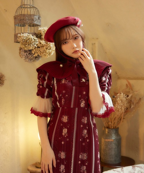 Swankiss（スワンキス）の「TS Dry rose MO/P（ワンピース・レディース・ブラック/ベージュ/ボルドー・FREE）」の15枚目の写真